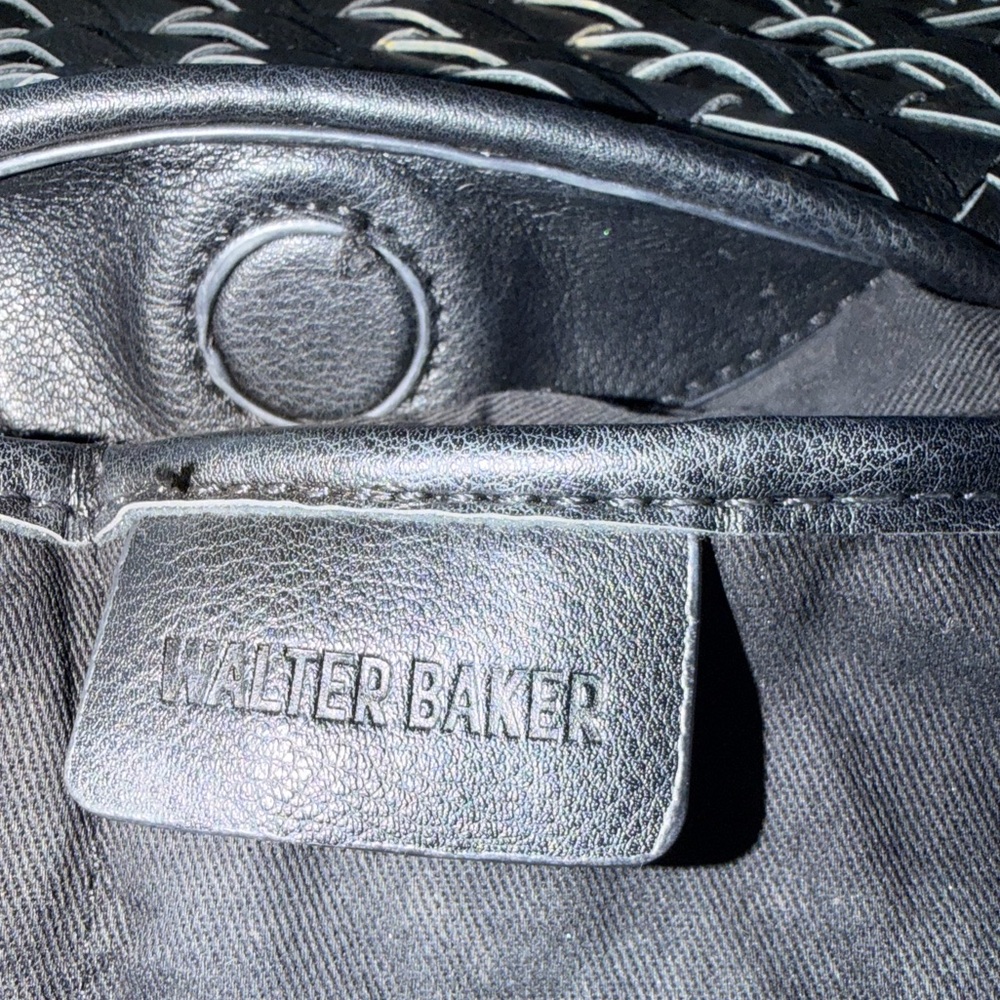 Walter Baker Black Woven Vegan Leather Shoulder Bag. - Picture 7 of 7